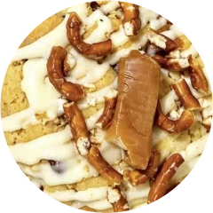 Salted caramel pretzel cookie